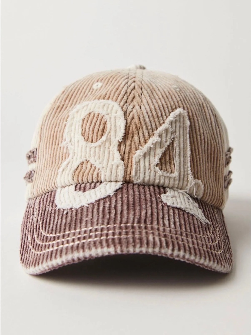 free people hollie varsity baseball hat in ivory NWT